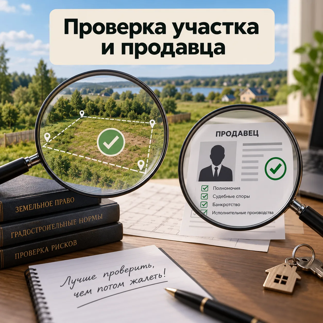 2 дня занималась проверкой участка и продавца для клиента. К сожалению, не каждый покуп...