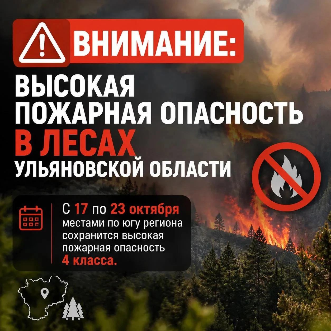 Внимание: высокая пожарная опасность в лесах Ульяновской области