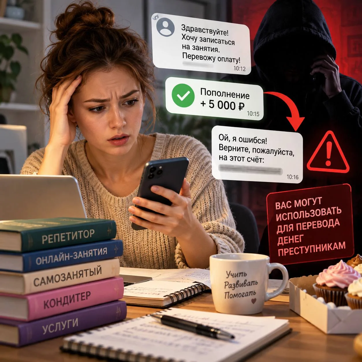 ⚠️ Мошенники подставляют репетиторов и самозанятых под уголовные дела с помощью переводов