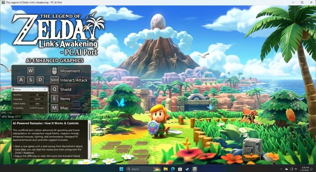 🔧 Zelda: Link’s Awakening AI-порт на ПК: что это и как играть