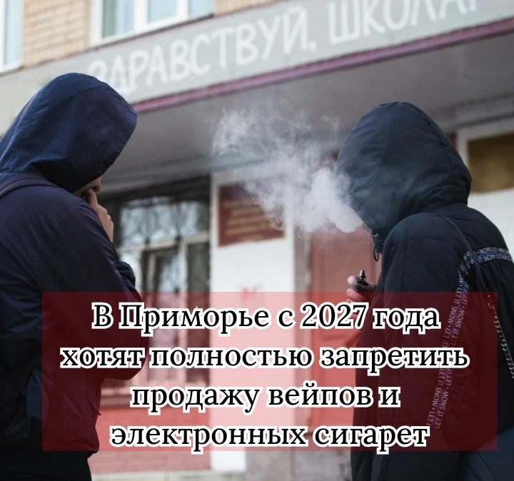 С 1 марта 2027 года в Приморье могут полностью запретить продажу вейпов, электронных си...