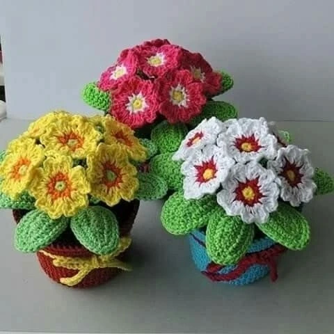 🌺Как связать примулу крючком: