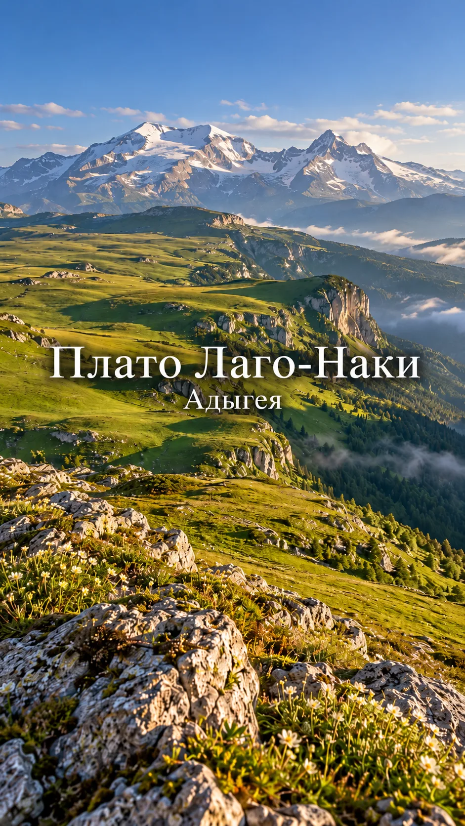 Плато Лаго-Наки — место, где горы будто уходят прямо в небо.