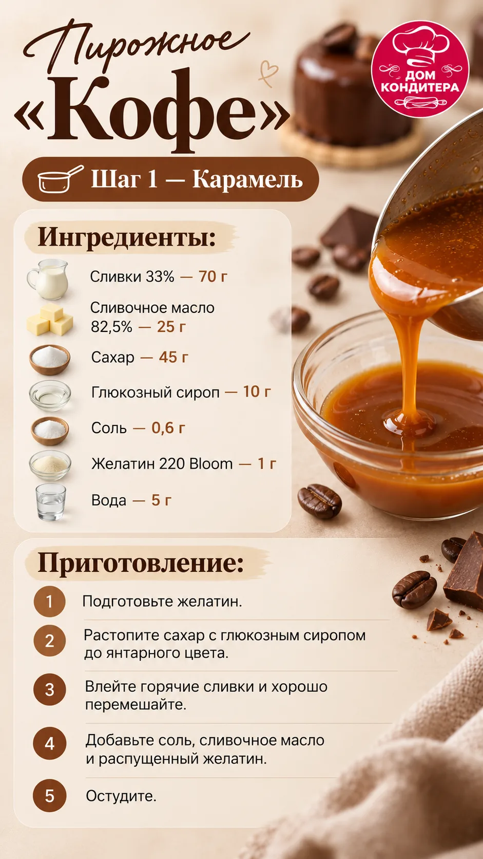 ☕🤎 ПИРОЖНОЕ «КОФЕ» — ДЕСЕРТ, В КОТОРЫЙ ВЛЮБЛЯЕШЬСЯ С ПЕРВОГО КУСОЧКА!