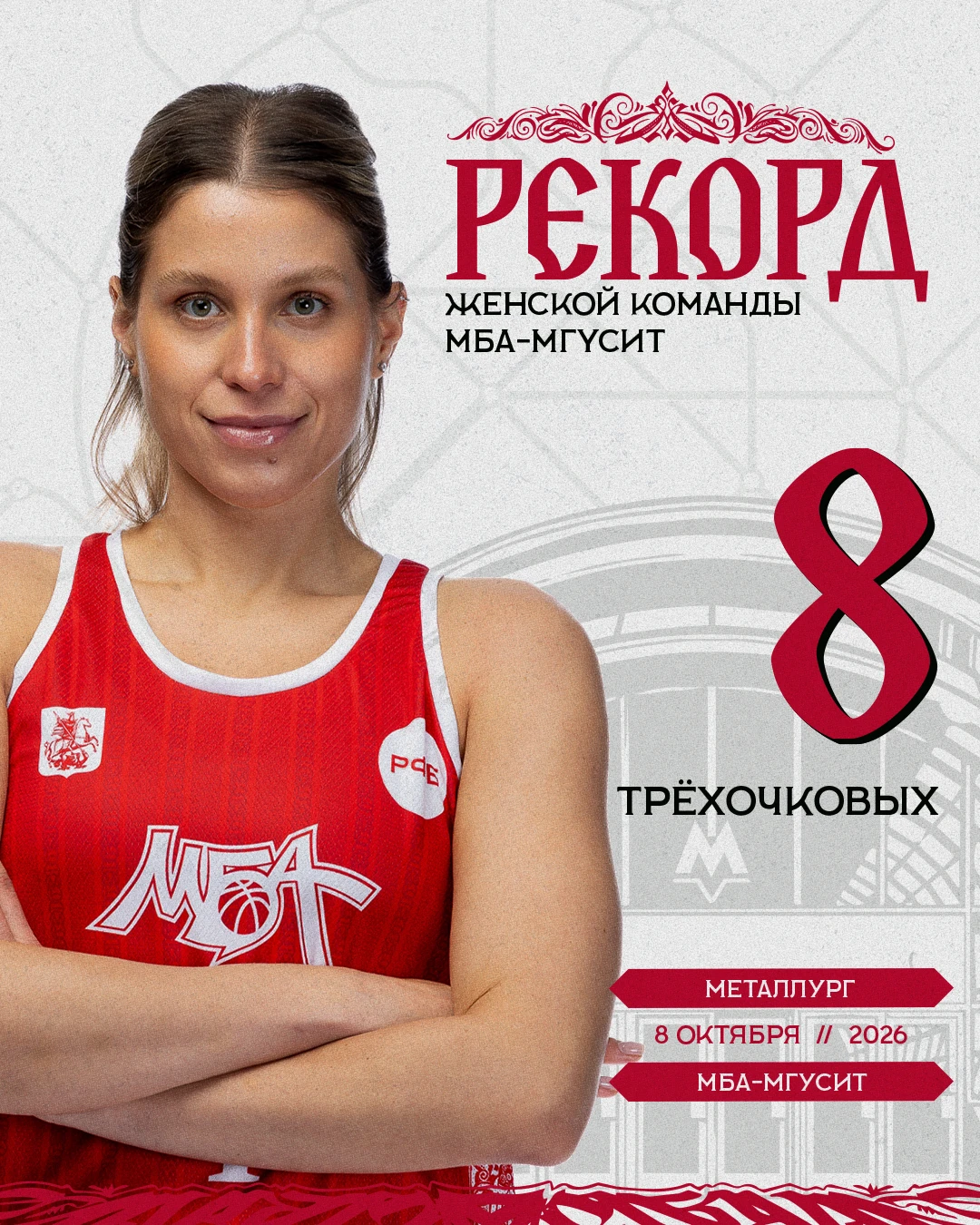 ⚡️ Главная цифра вечера — 8. Столько трёхочковых реализовала Евгения Фролкина, обновив ...