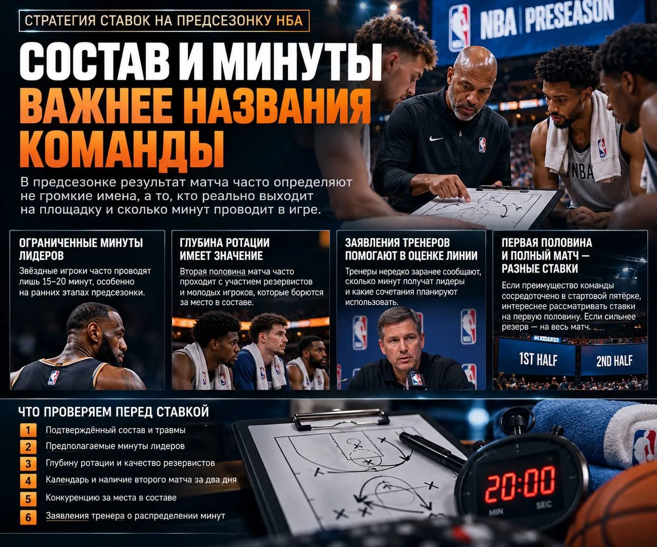 📈 СОСТАВ И МИНУТЫ ВАЖНЕЕ НАЗВАНИЯ КОМАНДЫ