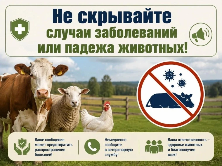 О недопустимости сокрытия случаев заболевания и/или падежа животных и захоронения биоло...