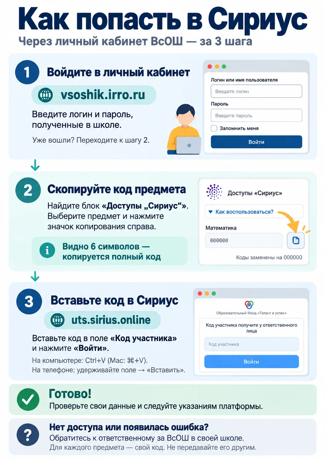 Памятка как попасть в Сириус