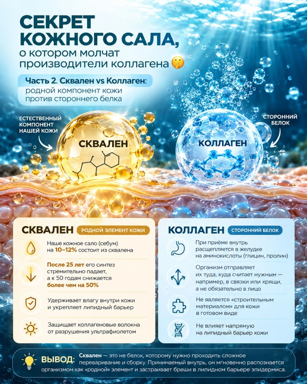 Секрет кожного сала, о котором молчат производители коллагена 🤫