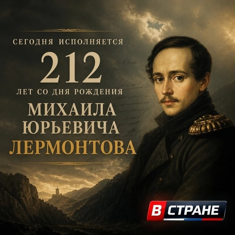 🔥 Сегодня исполняется 212 лет со дня рождения выдающегося русского поэта Михаила Лермо...
