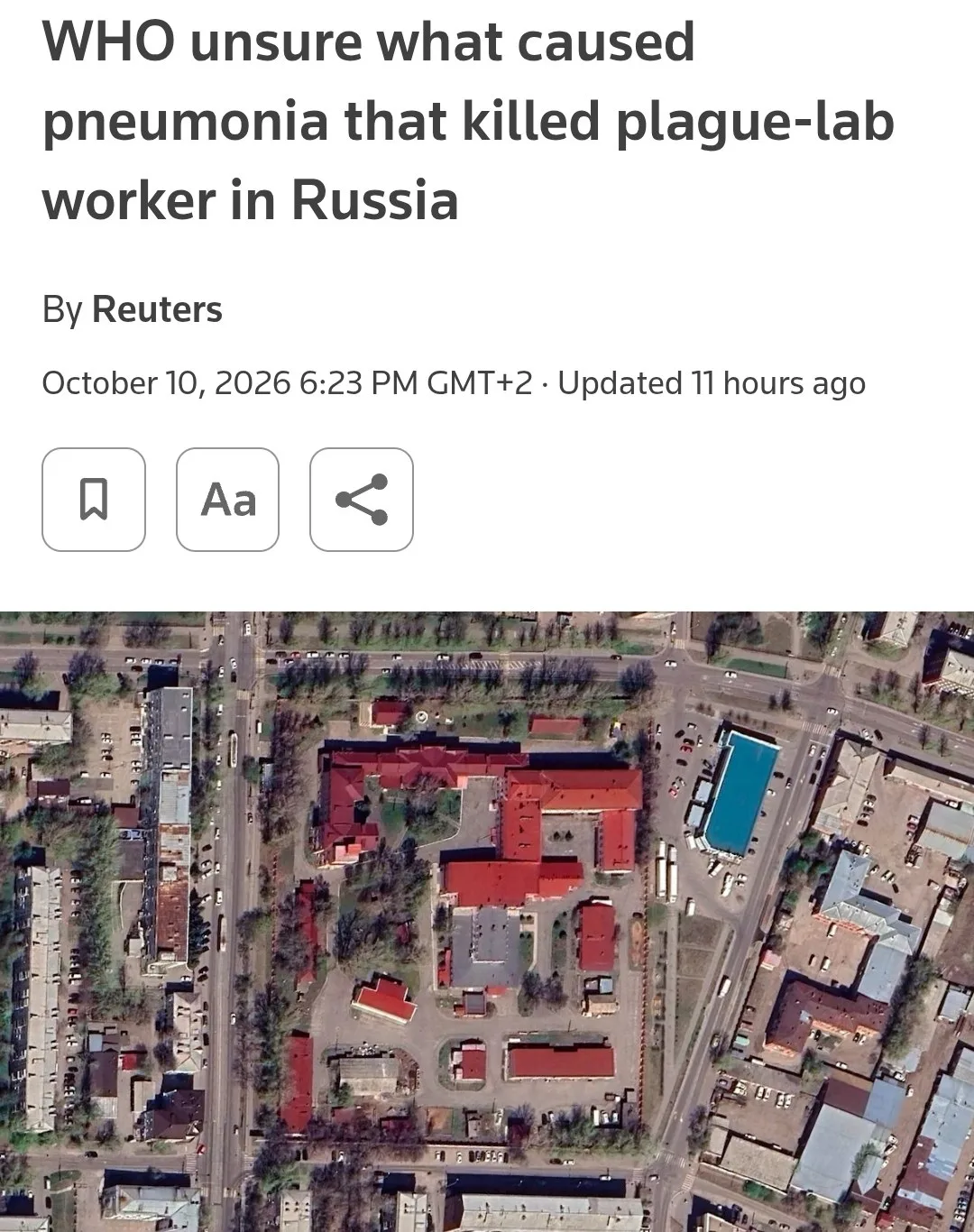 ВОЗ не подтвердила вспышку чумы в России после смерти сотрудницы противочумного институ...