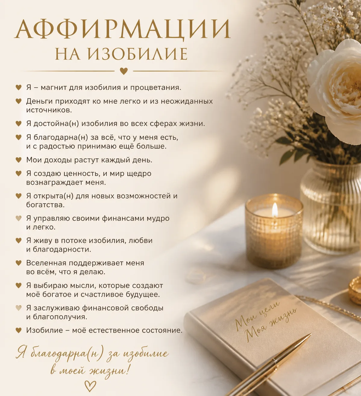 Начнём с Аффирмации и Молитвы. По вере вашей да будет вам 🙏