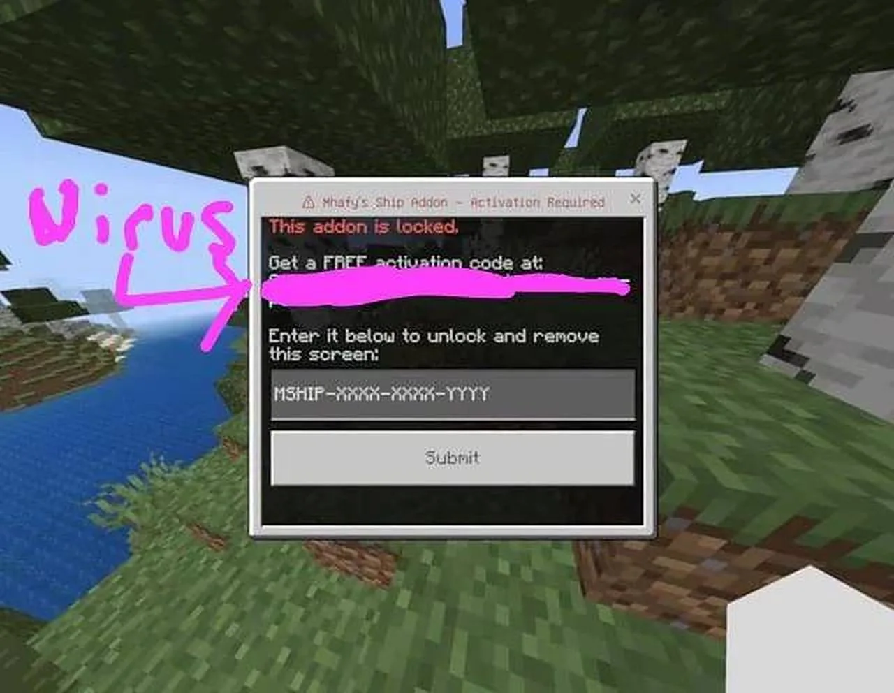 ⚠️Аддон для Bedrock закрыл мир и просит денег