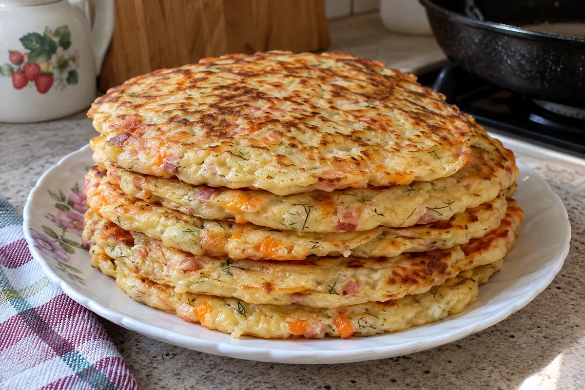 Лепешки с сыром и колбасой – отличный вариант быстрого завтрака