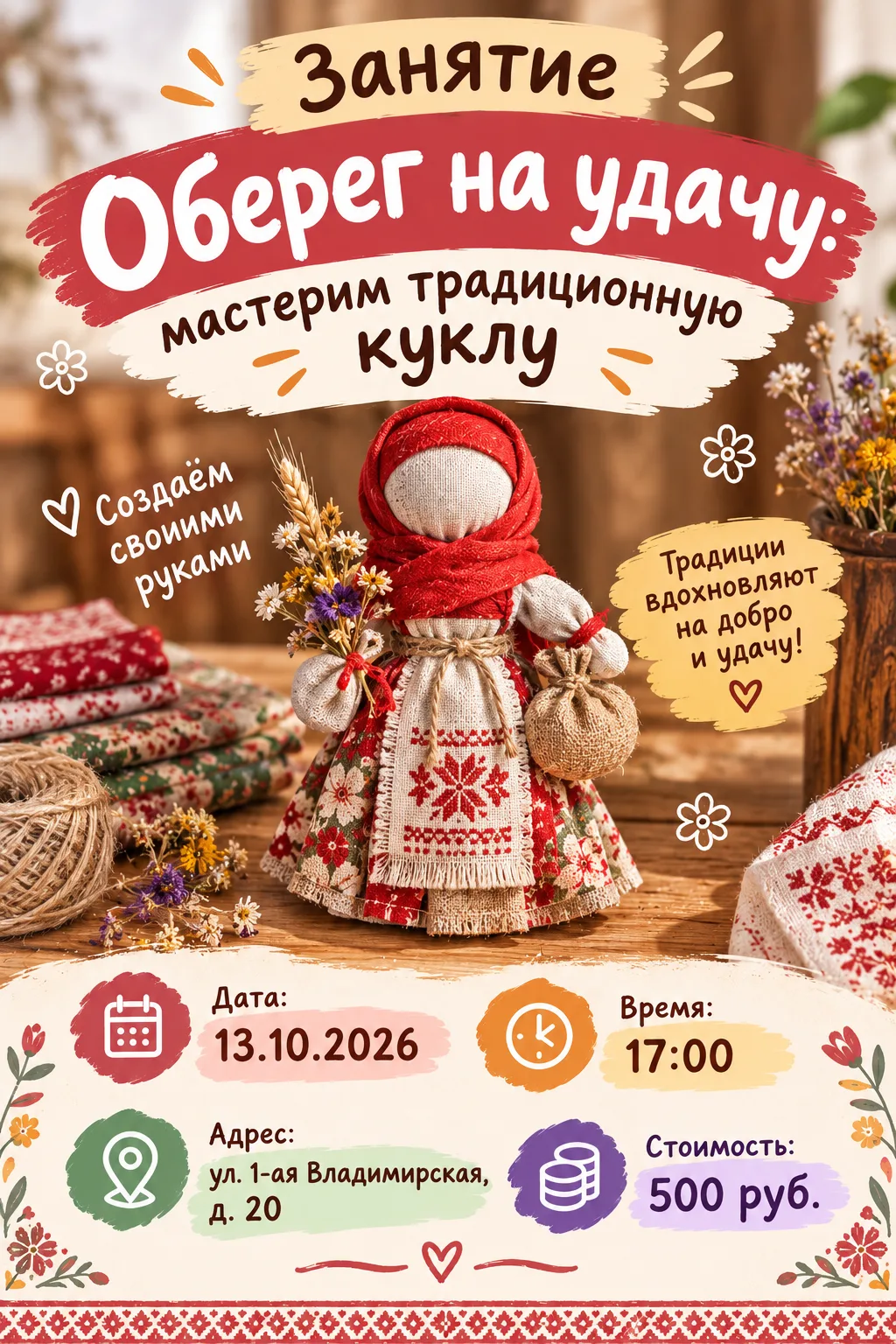 «Оберег на удачу: мастерим традиционную куклу» ✨
