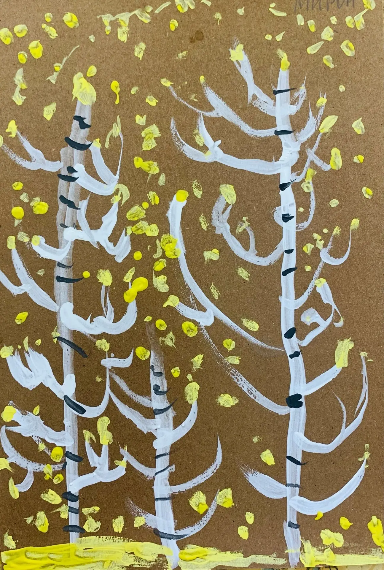 🎨Ребята старшего дошкольного возраста рисовали гуашью пейзаж "Золотая осень".