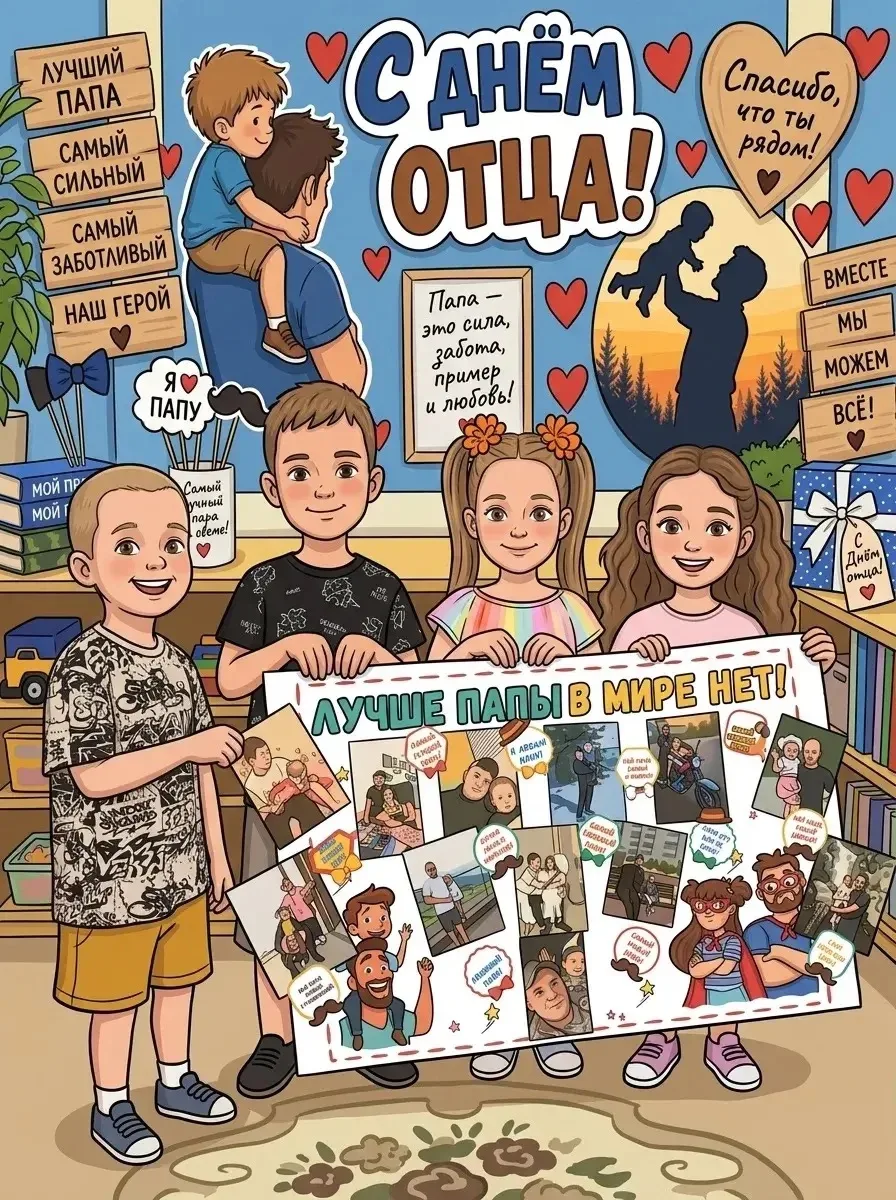 С любовью для наших героев — пап! 👨‍👧‍👦❤️