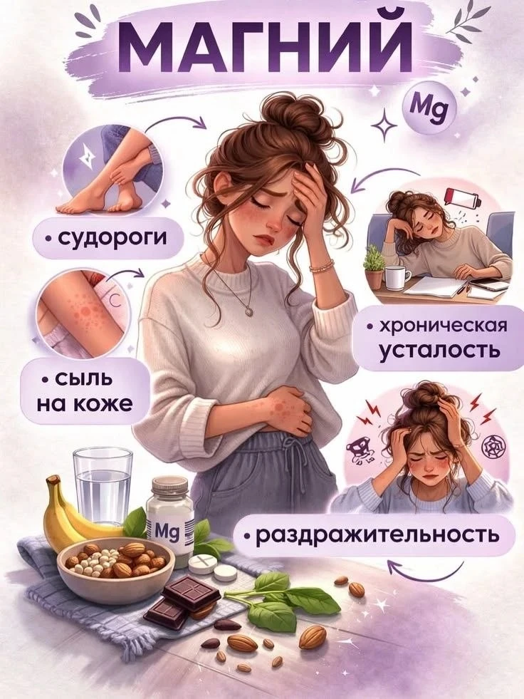 Признаки нехватки магния.