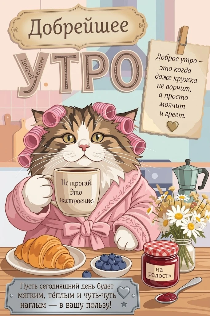 Доброе утро выглядит именно так, и не надо мне тут про утреннюю пробежку в 6:00 🥐👀Биг...