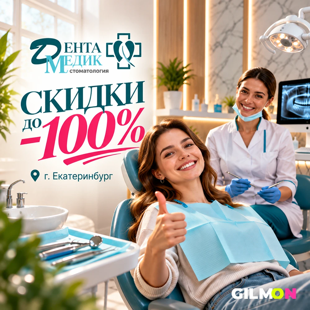 До -100% на услуги стоматологии «ДЕНТА МЕДИК» 🦷