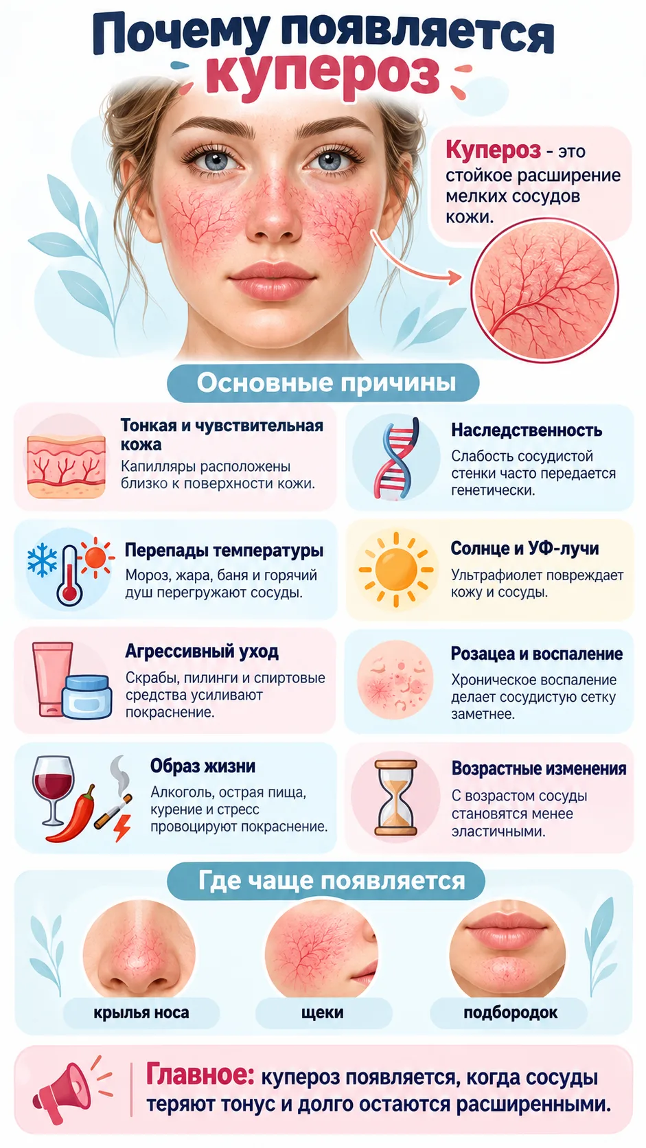 🔴 Сосудистая сетка на крыльях носа: тонкая кожа или нарушенный венозный отток?