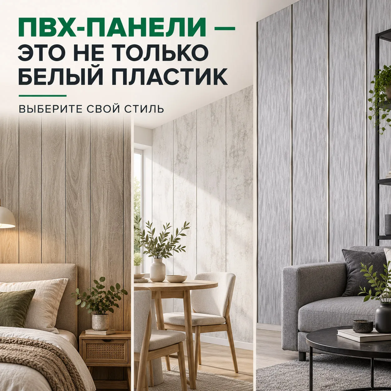 ПВХ-панели — это обязательно белая пластиковая стена?