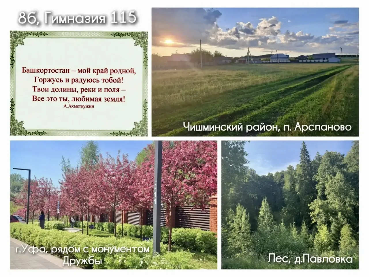 Родной край глазами 8Б класса. Смотрим, какие места Башкортостана ребята любят больше в...