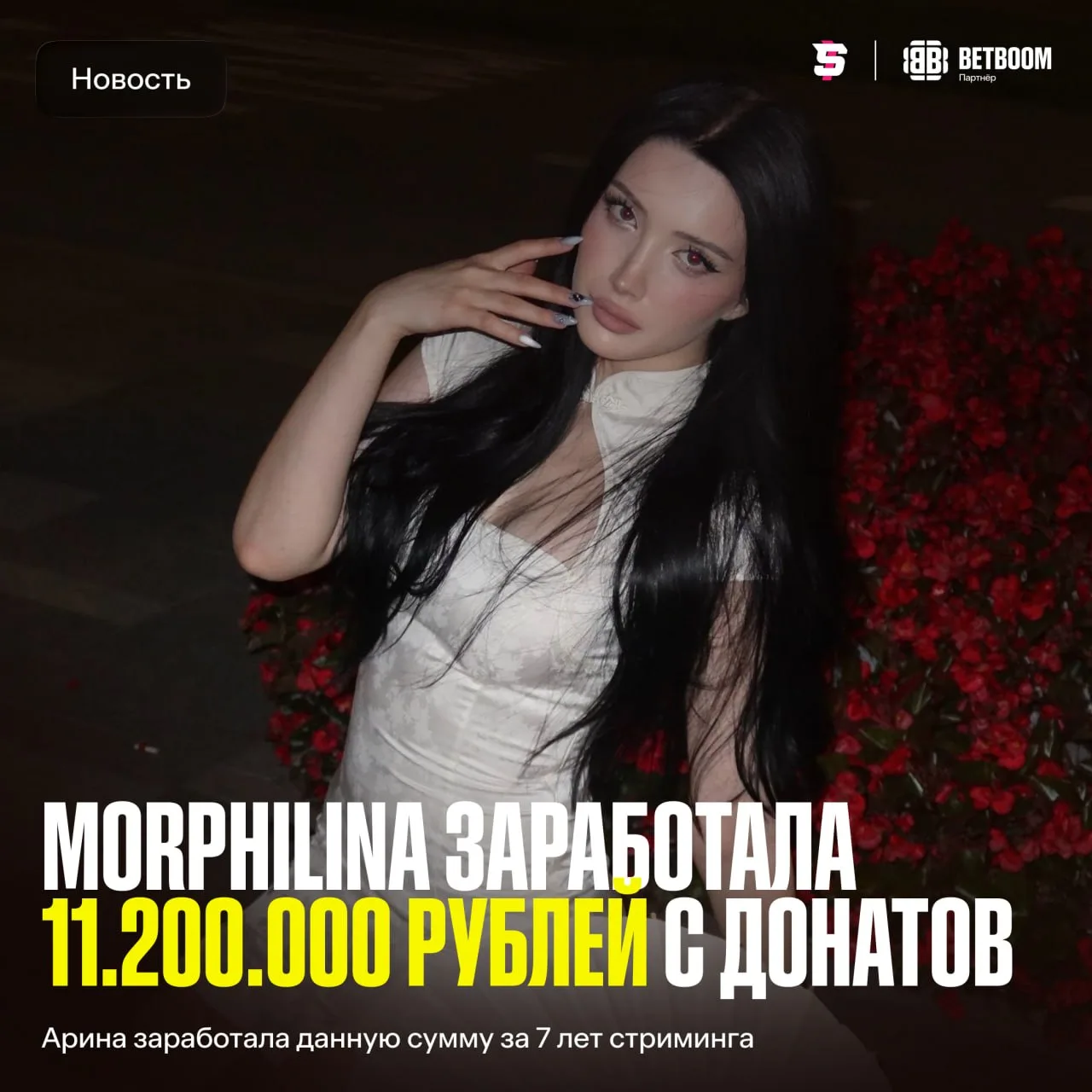 #Morphilina заработала 11.200.000 рублей с донатов за 7 лет стриминга 💸