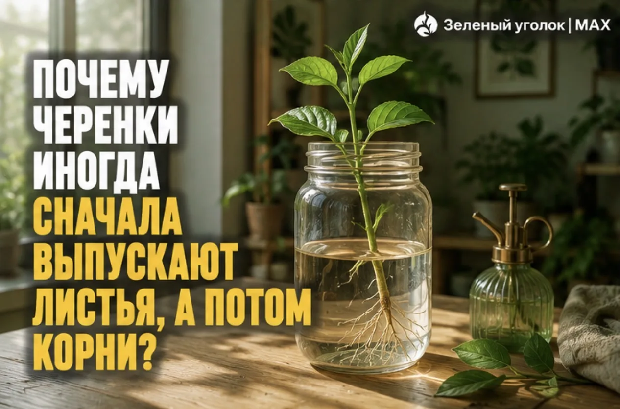 🌿 ПОЧЕМУ ЧЕРЕНКИ ИНОГДА СНАЧАЛА ВЫПУСКАЮТ ЛИСТЬЯ, А ПОТОМ КОРНИ?