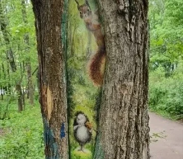 🌿 Рисунки животных на дереве в Гольяново