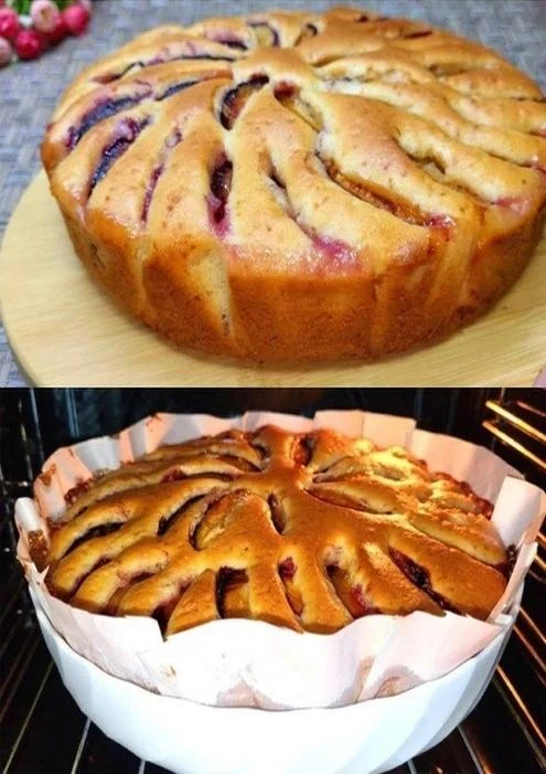 Сливовый пирог без весов: быстро, просто и очень вкусно 😋
