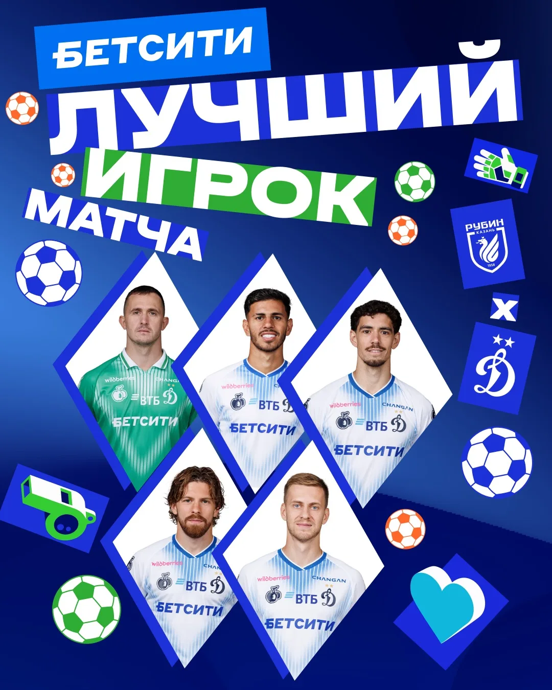 Кто станет БЕТСИТИ лучшим игроком в матче с «Рубином»? 🔥