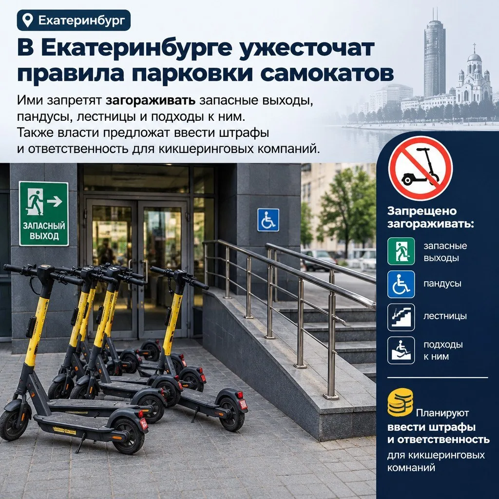 Главное: в Екатеринбурге решили приструнить самокаты — теперь их нельзя будет бросить г...