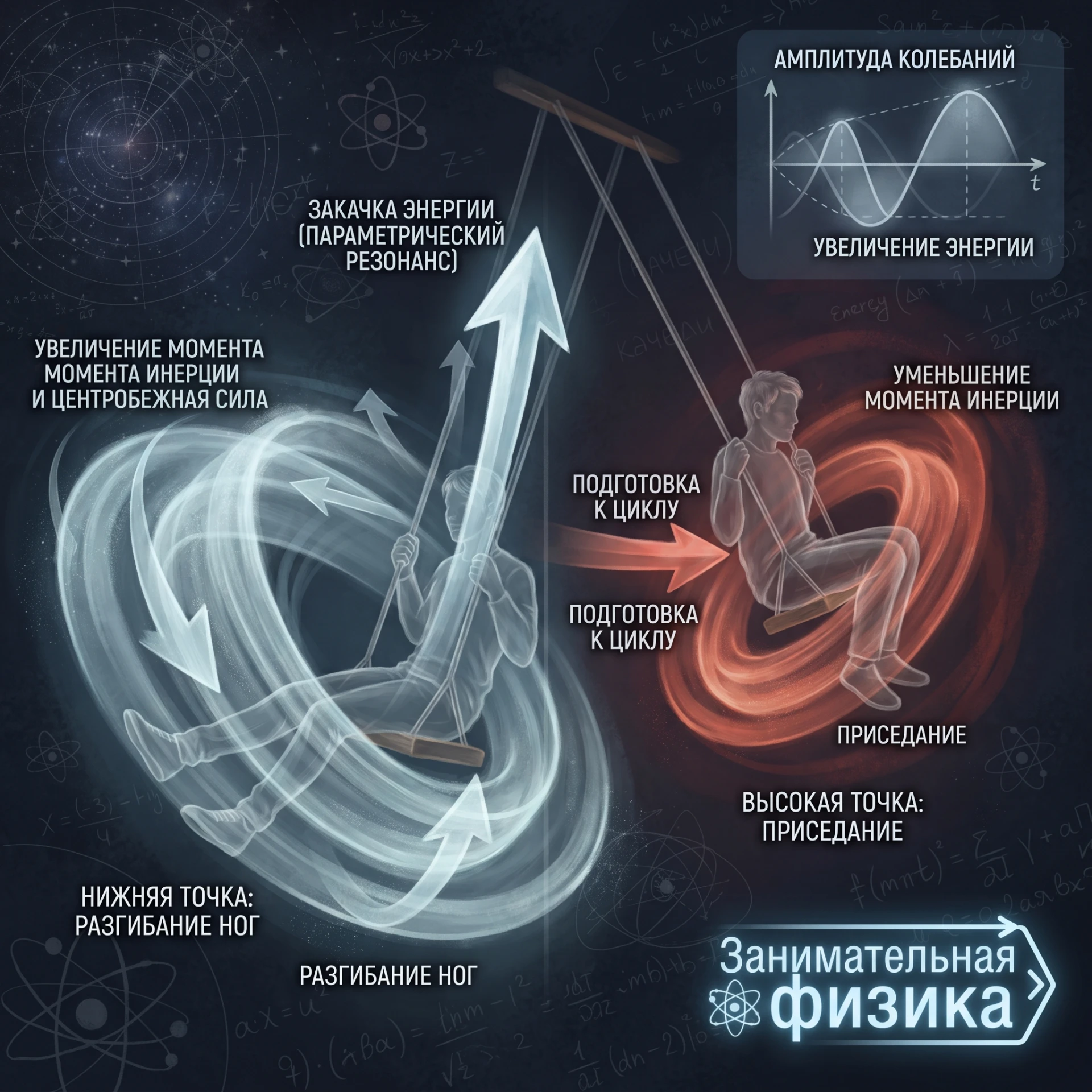 🪩 Раскачивание на качелях