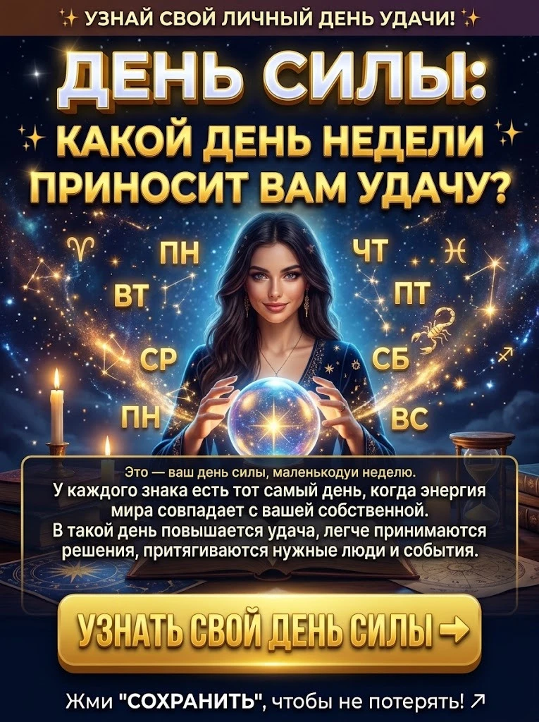 ✨ День силы: какой день недели приносит вам удачу