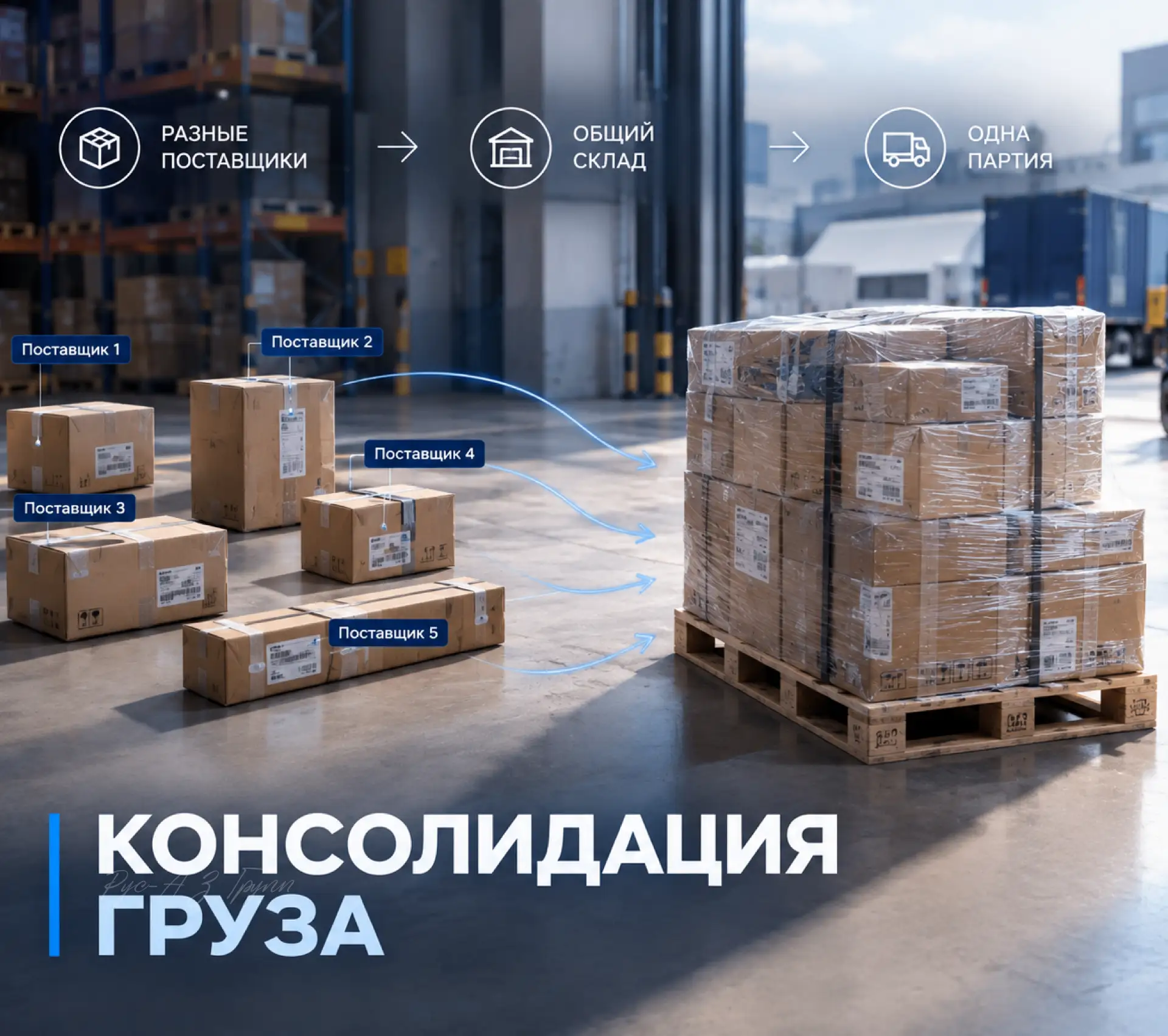 📦 Консолидация груза: что это и почему одна большая партия выгоднее десяти маленьких.