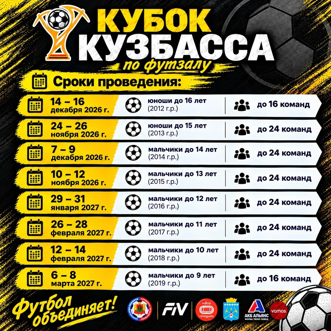 А пока приглашаем на "Твой Стадион" Кубок Кузбасса по футзалу (в прошлом Кубок Белово)