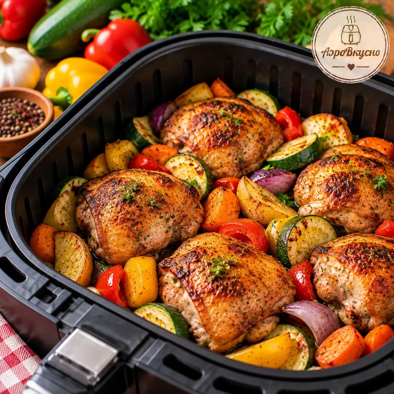 🍗 Куриные бёдра с овощами в аэрогриле
