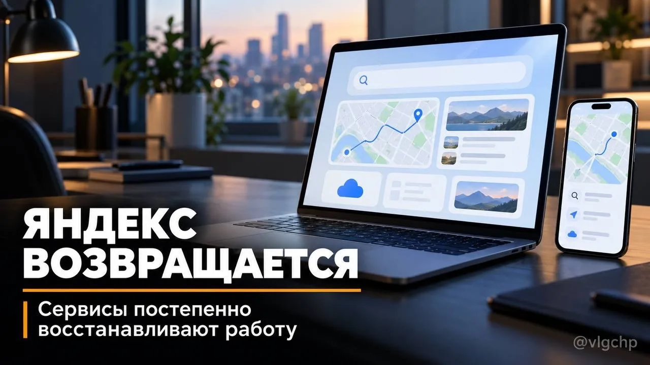 ⚡ Яндекс начал возвращать работу своих сервисов после сбоя.