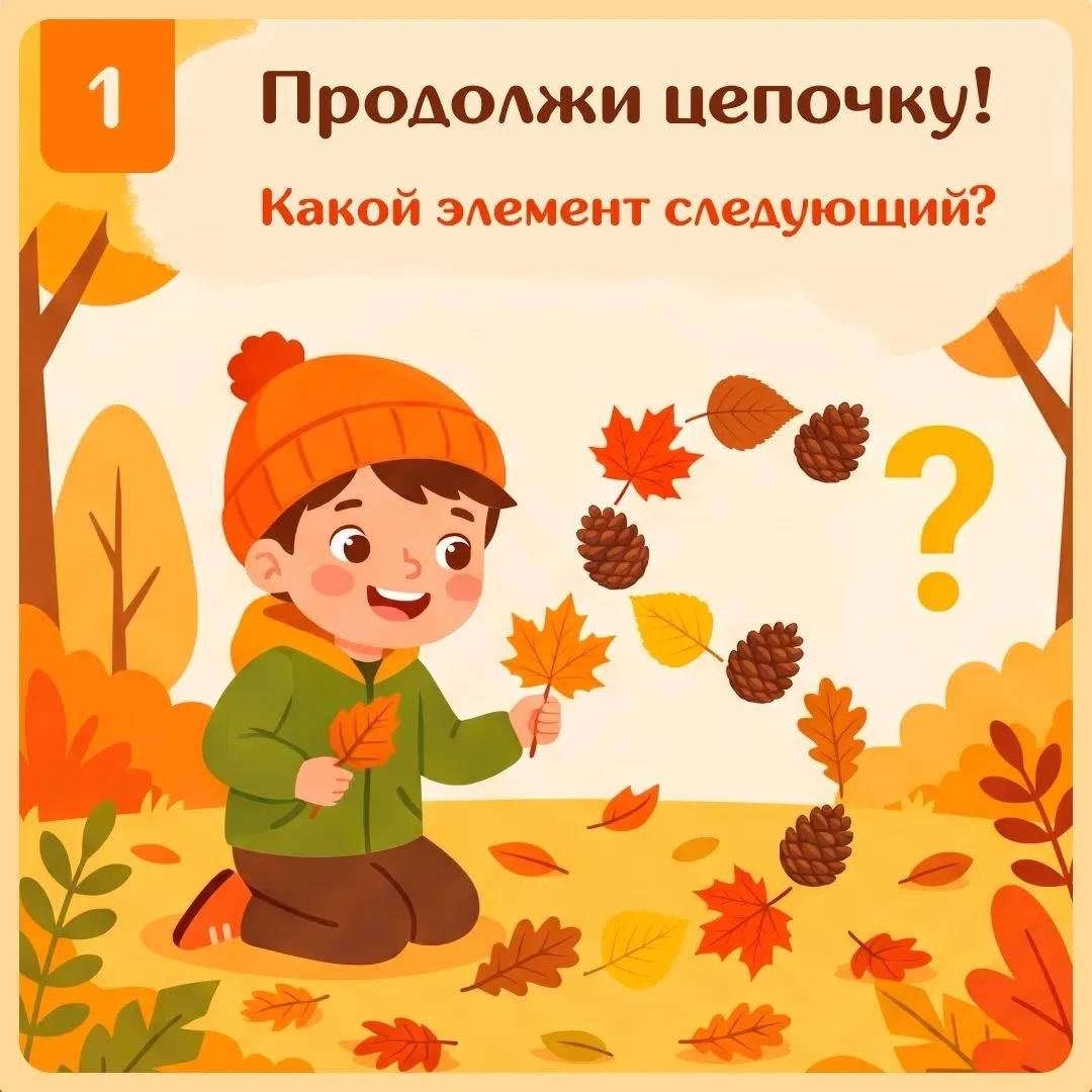 🍂 Осенние узоры — игра для маленьких логиков!