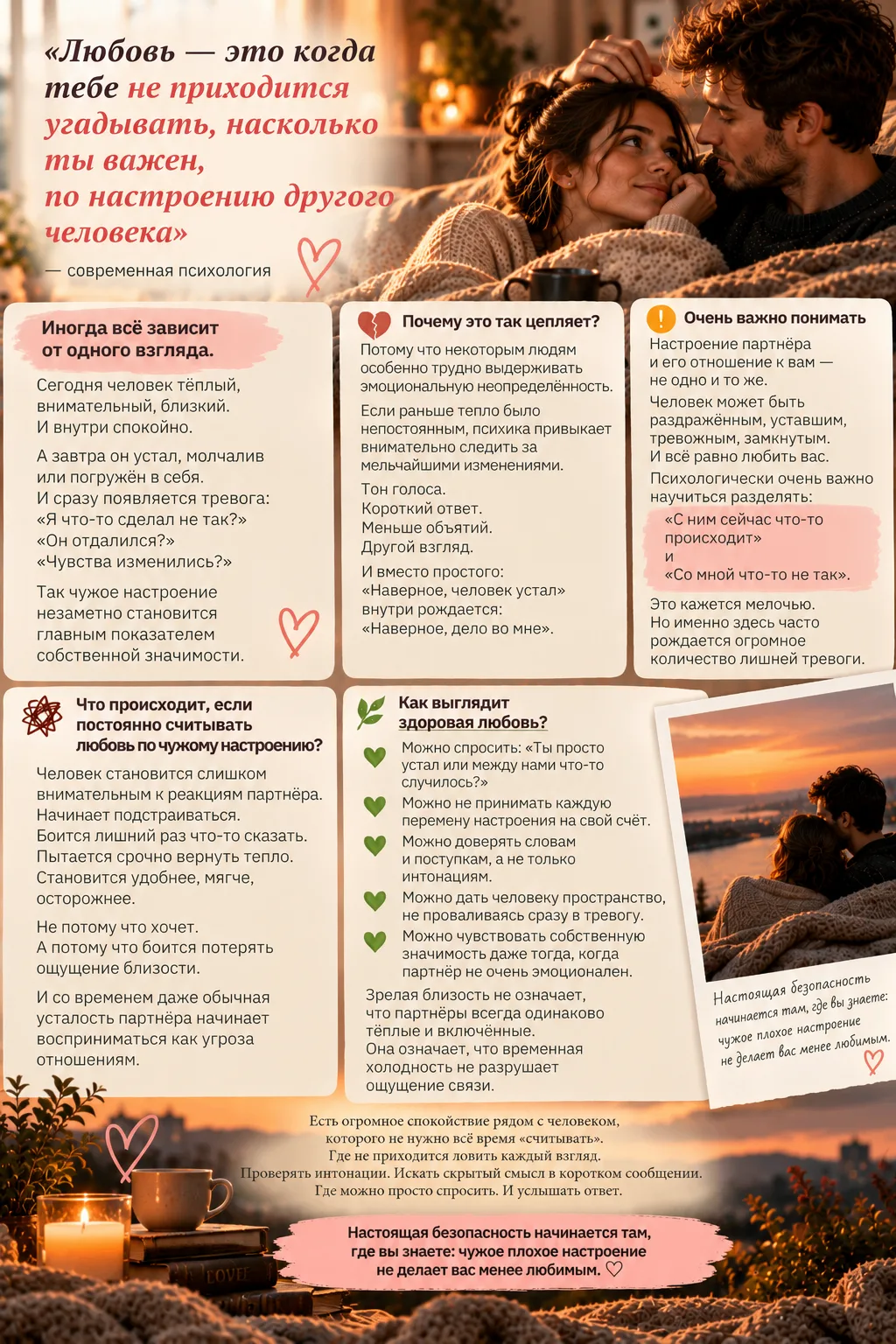 ✨ «Любовь — это когда тебе не приходится угадывать, насколько ты важен, по настроению д...