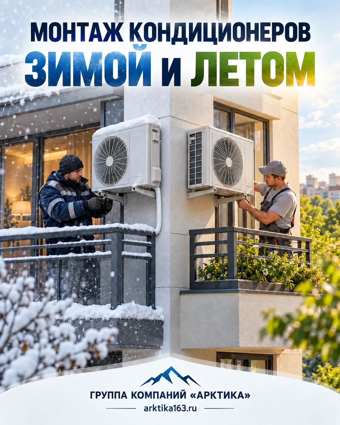 ❄️☀️ Устанавливаем кондиционеры зимой и летом!