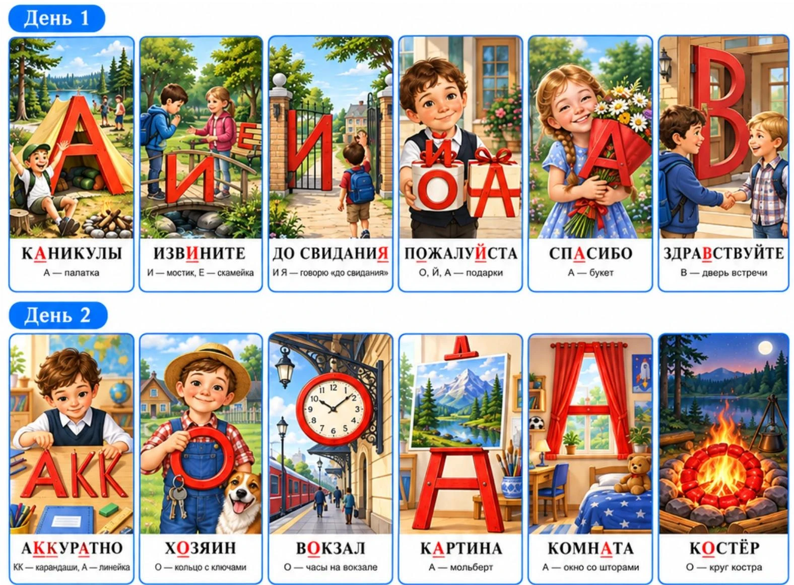 🦊 Словарные слова и ударения — два помощника для четвероклассника!