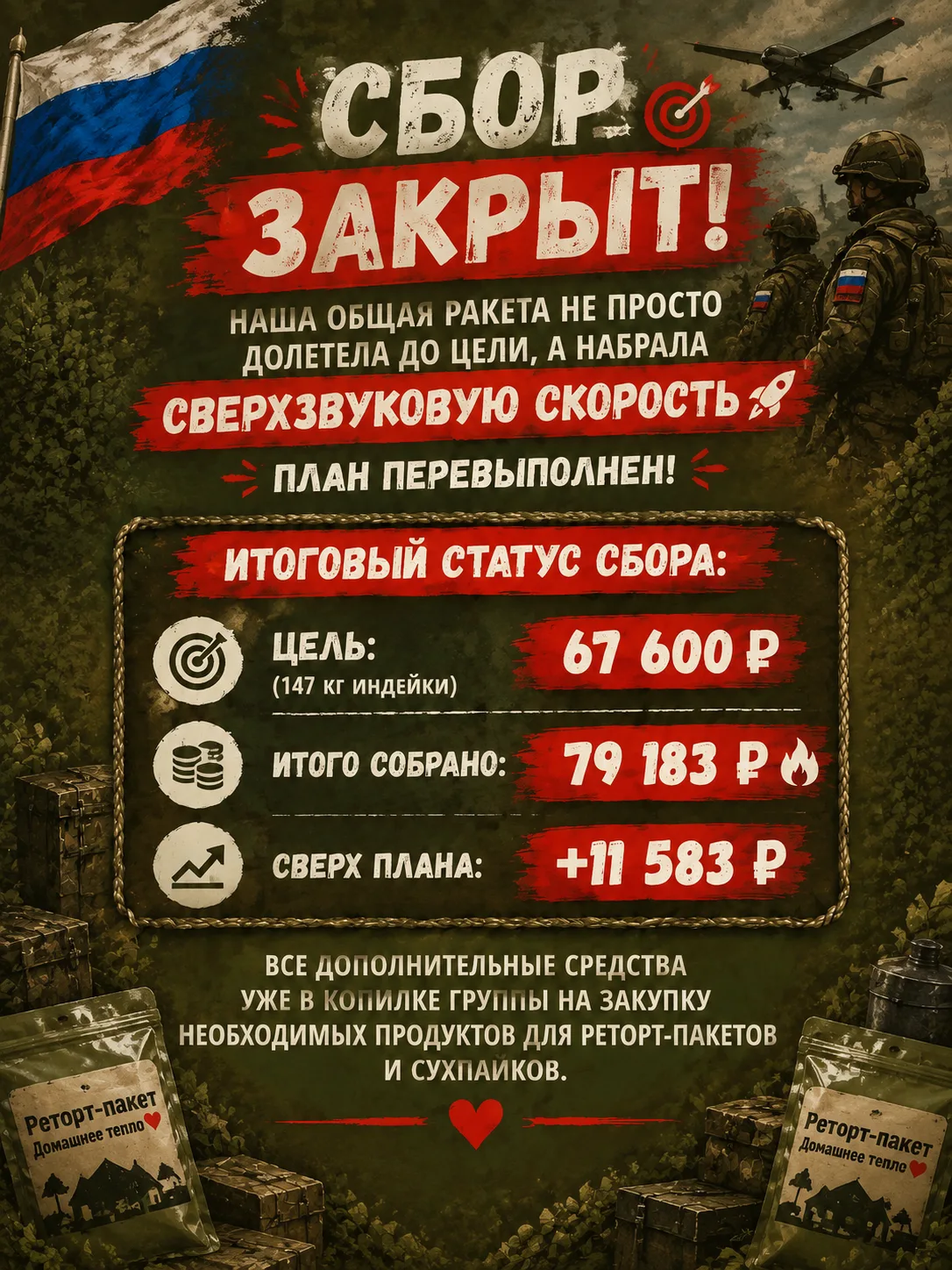 Сбор закрыт🥳 План перевыполнен!