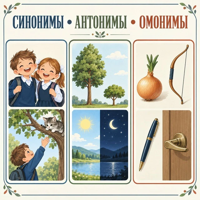 Атононимы, омонимы, синонимы ✅