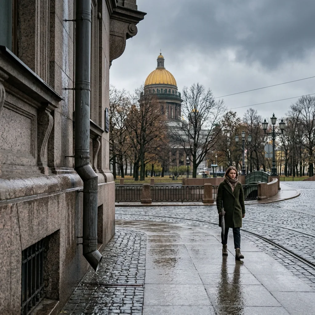 🌧️ Понедельник в Петербурге: дождливо