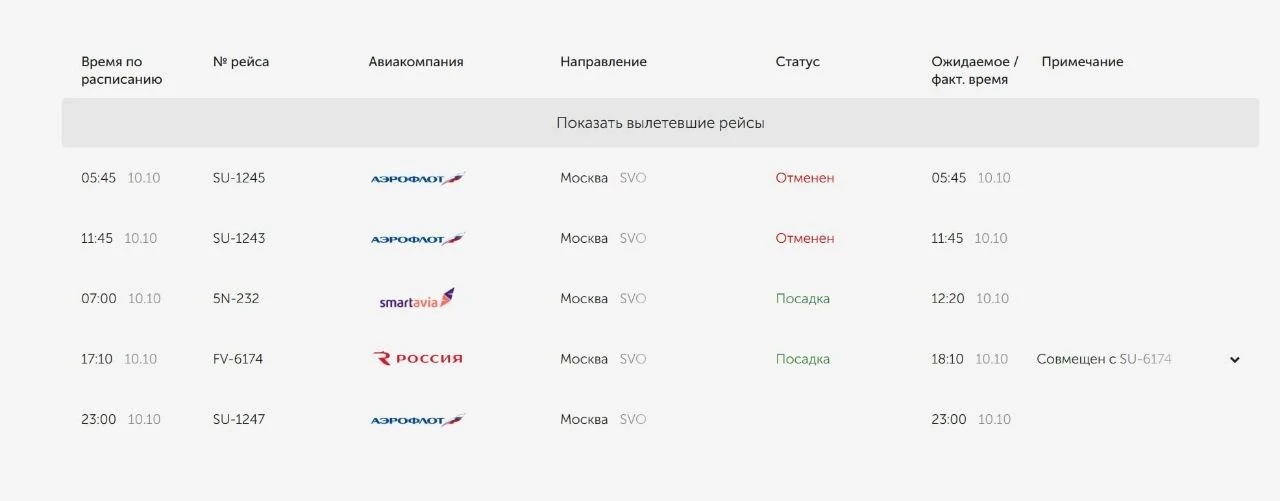 Из Оренбурга утром отменили два рейса в Москву
