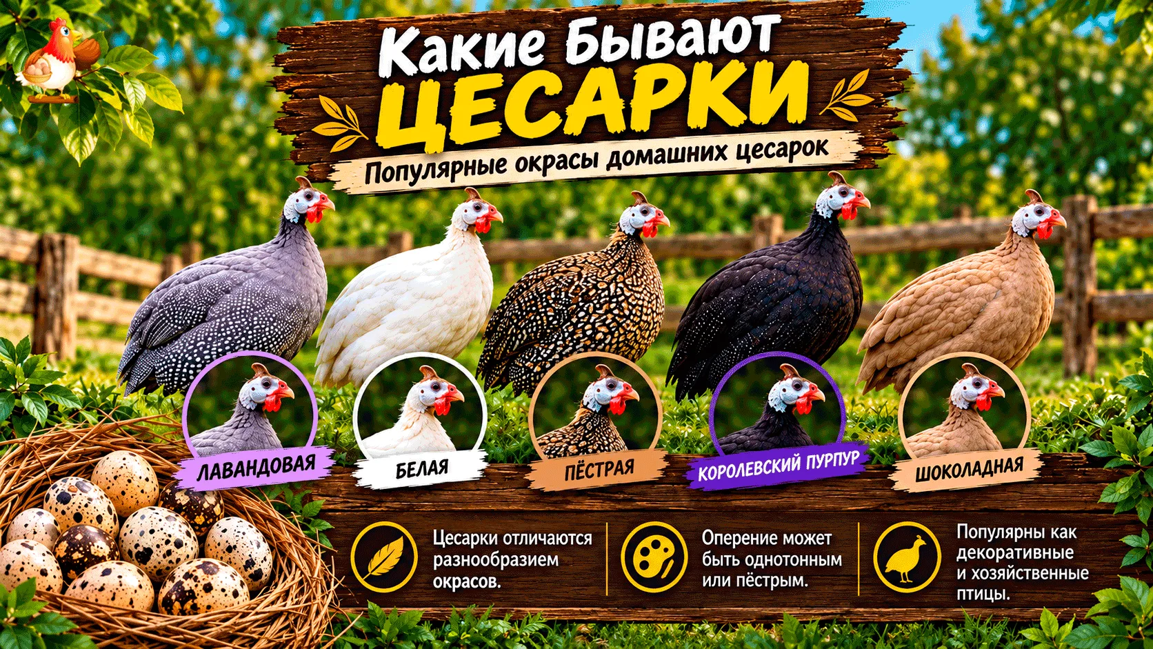 🐔👑 ЦЕСАРКИ – НАСТОЯЩИЕ КОРОЛЕВЫ ПТИЧЬЕГО ДВОРА! А ВЫ ЗНАЛИ, ЧТО ОНИ БЫВАЮТ ТАКИХ РАЗН...