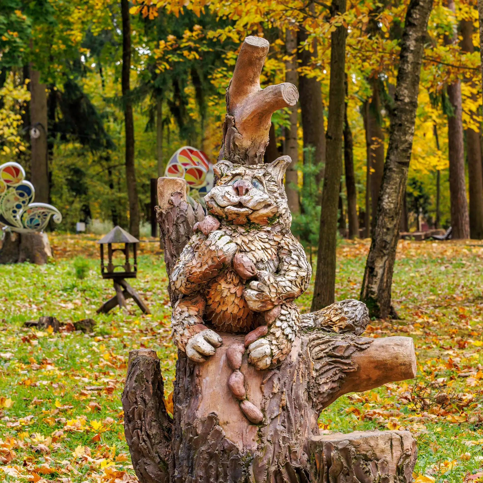 "Осенний парк в тумане, в позолоте,