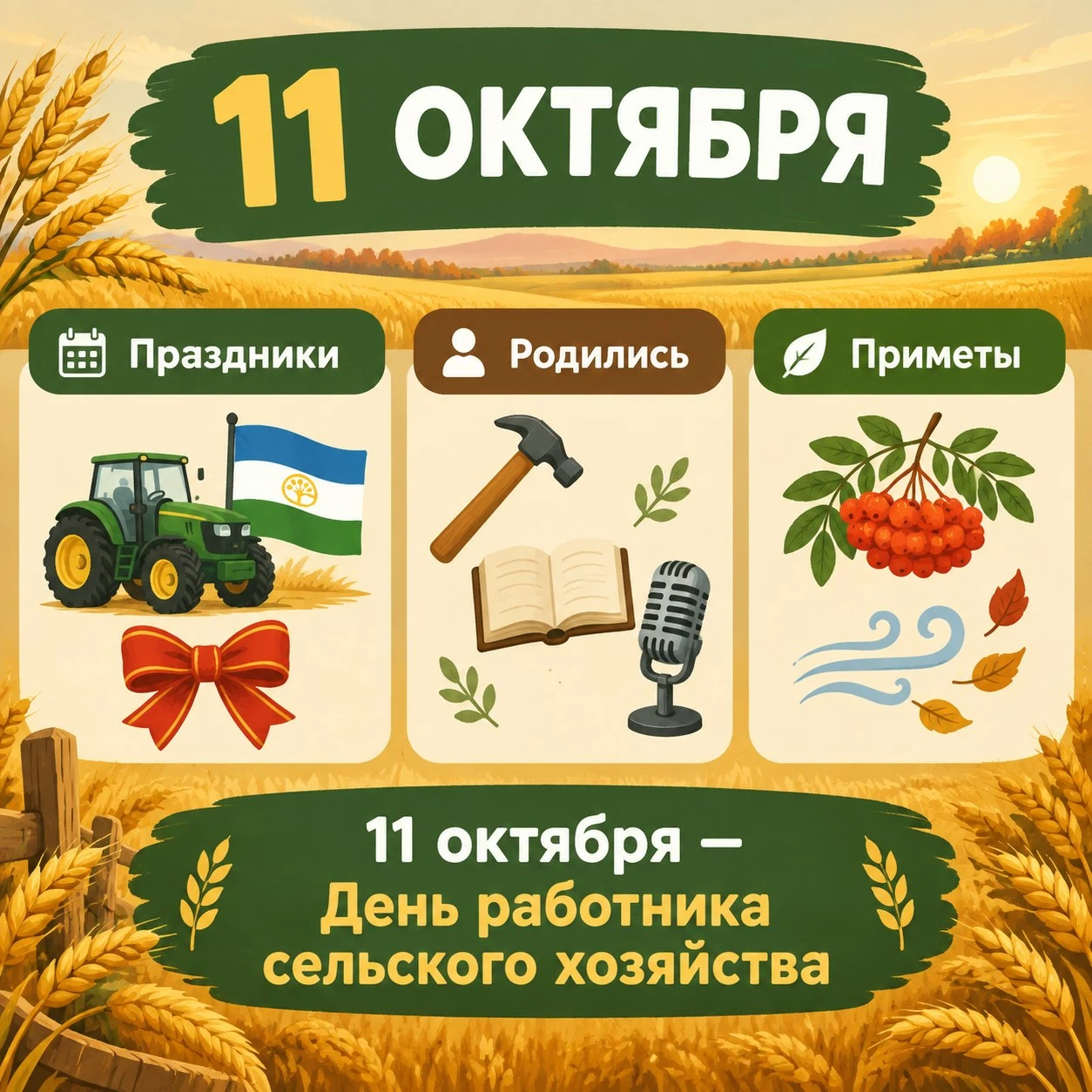📅 А какой сегодня день? 11 октября 2026